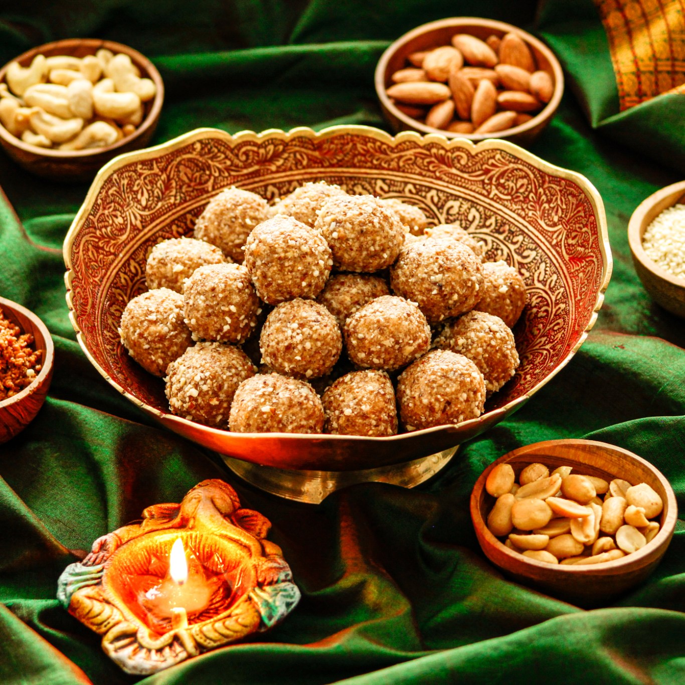 Indian Vegan Gluten Free Lentil and Nut Laddoo