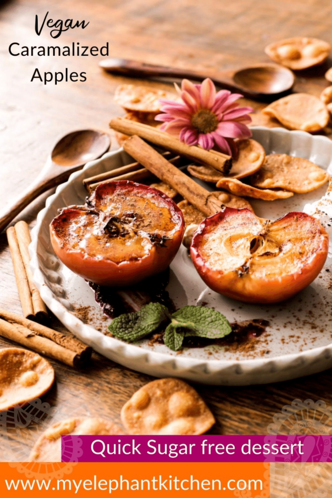 Caramelized Apples, Easy, Quick, Sugar free, Gluten free dessert