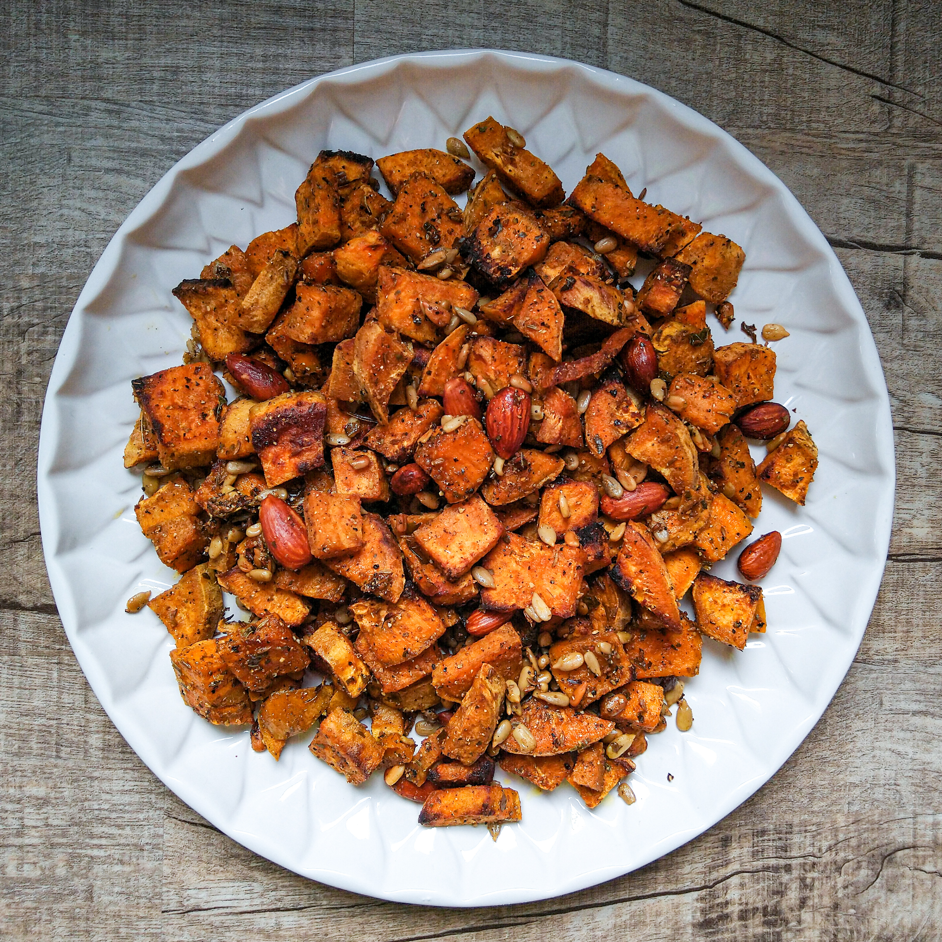 Roasted Sweet Potatoes in oven